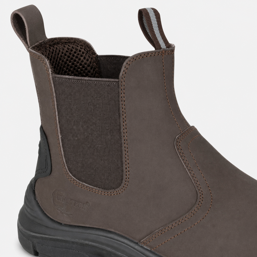 Grafters COLIN Mens Super Wide Dealer Safety Boots Brown