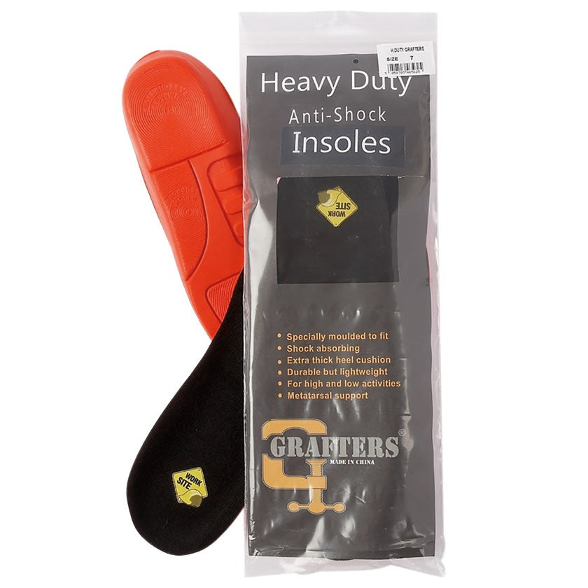 Heavy Duty Jobsite Anti-Shock Insoles Mens Shoe Inserts/Insoles Black