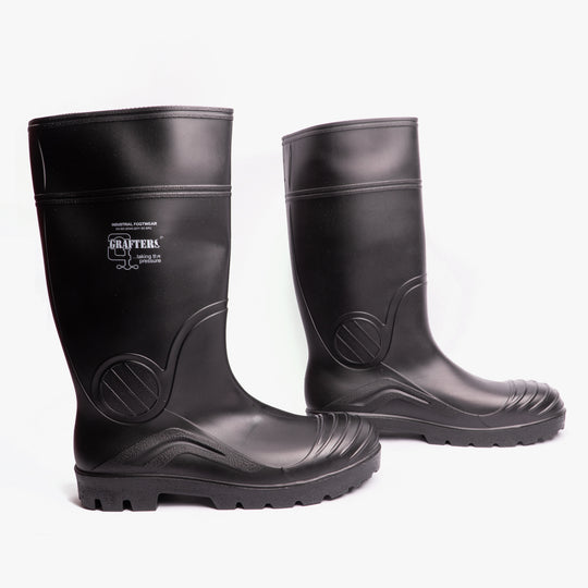 Grafters APEX Mens Waterproof PVC Safety Wellingtons Black