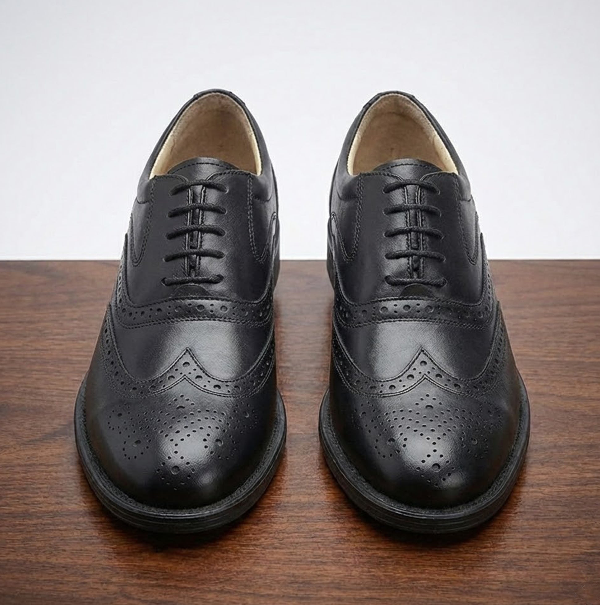 Grafters THE ORIGINAL Mens Brogue Leather Shoes Black