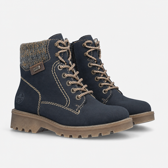 Rieker 73220 Womens Biker Boots Blue