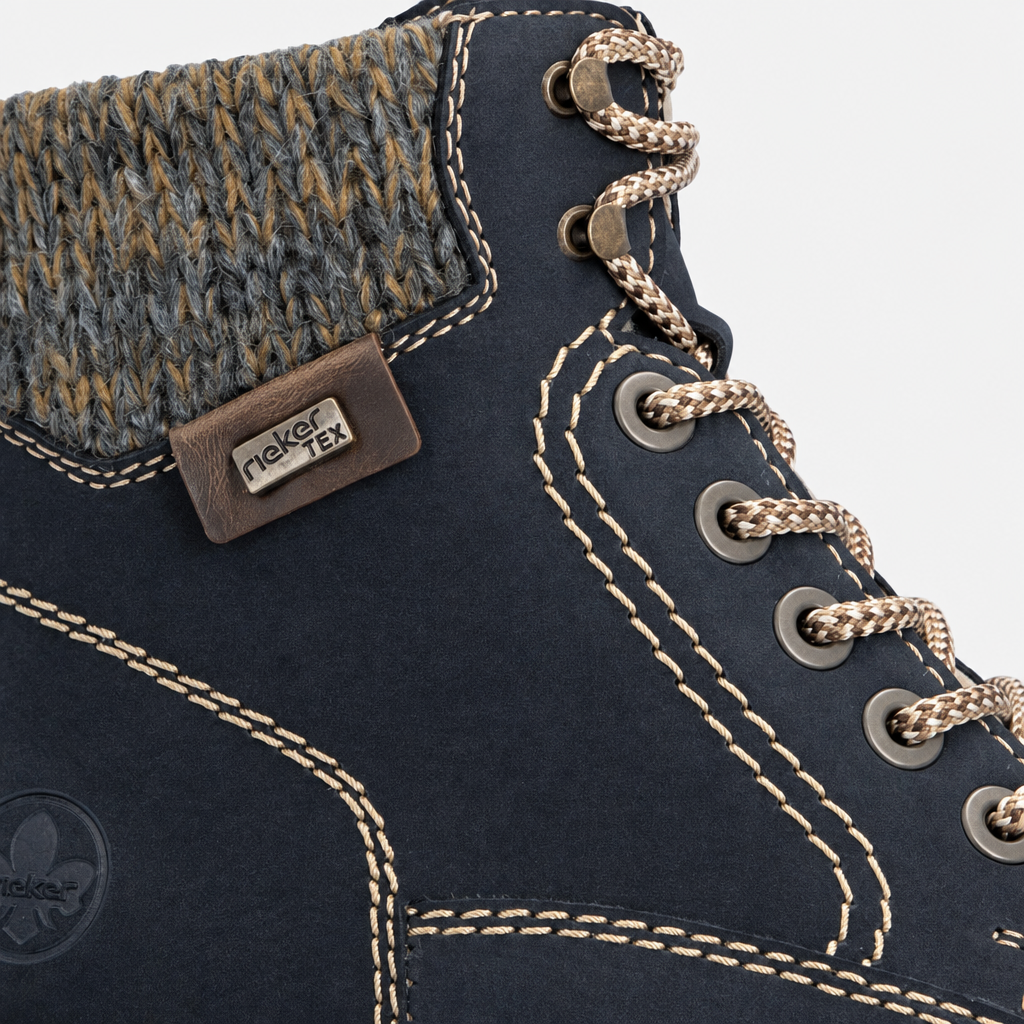 Rieker 73220 Womens Biker Boots Blue