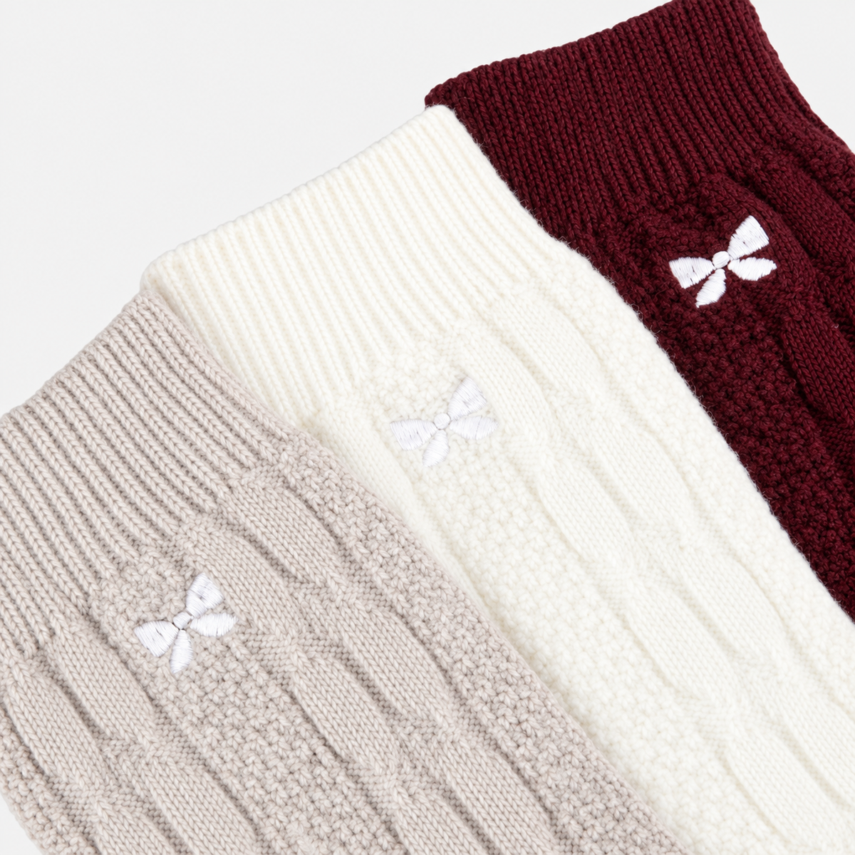 Totes Toasties SUPERSOFT ANKLE SOCKS WITH EMBROIDERY Womens Crew Socks Burgundy / Cream / Grey