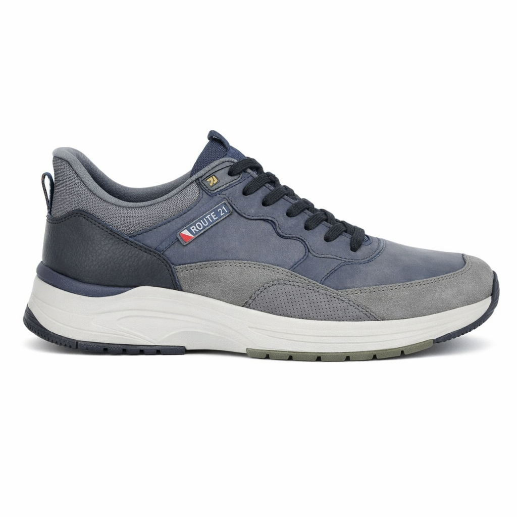 R21 Original M047 Mens Casual Trainers Navy/Grey