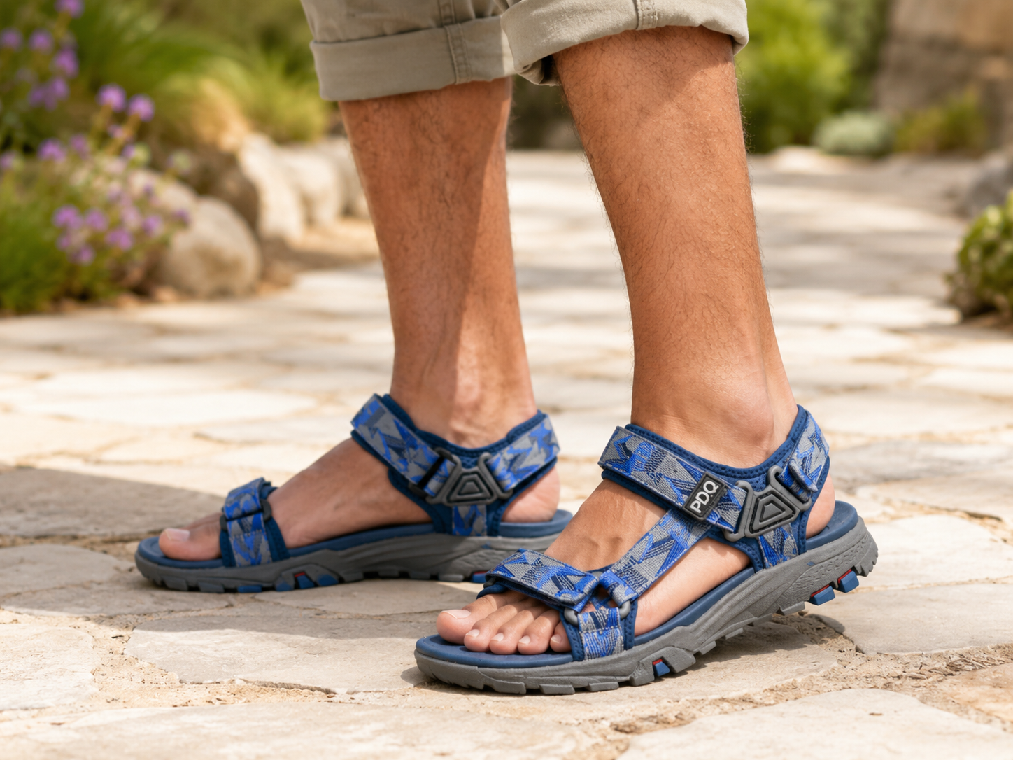 PDQ TRENT Mens Hiking & Trail Sandals Navy/Grey