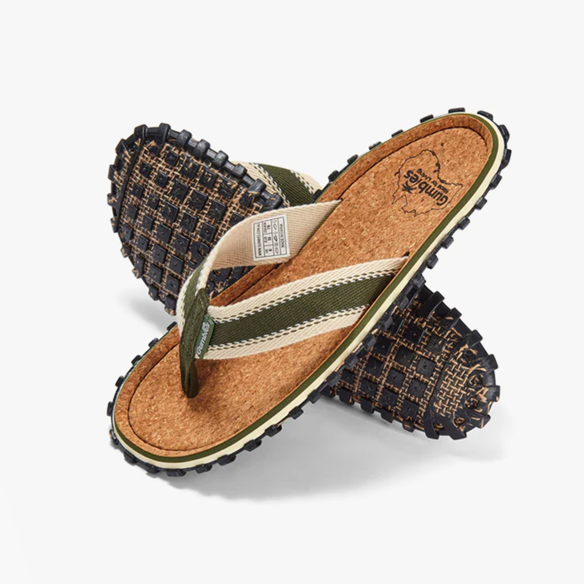 Gumbies CORKER Unisex Flip-Flops Khaki