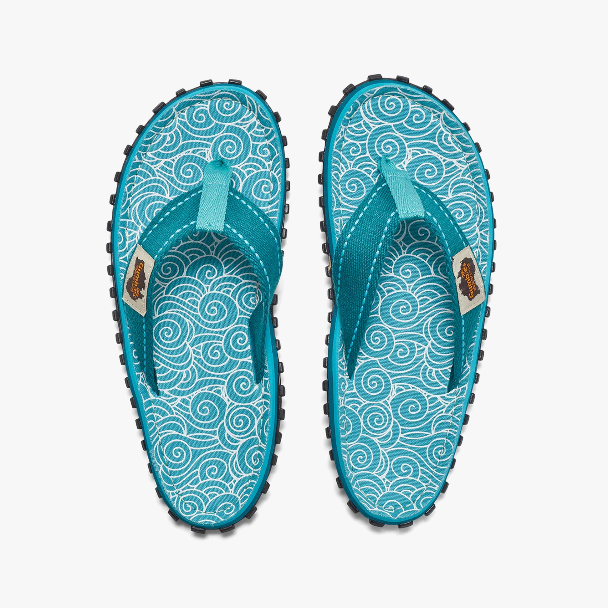Gumbies ISLANDER Womens Recycled Flip-Flops Turquoise Swirls