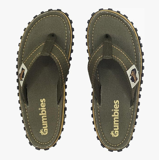 Gumbies ISLANDER Unisex Flip-Flops Classic Khaki