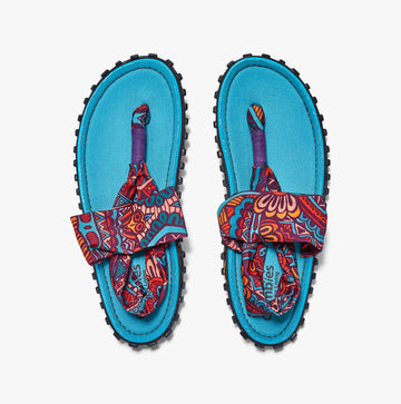 Gumbies SLINGBACK Womens Toe Post Sandals Turquoise Vintage