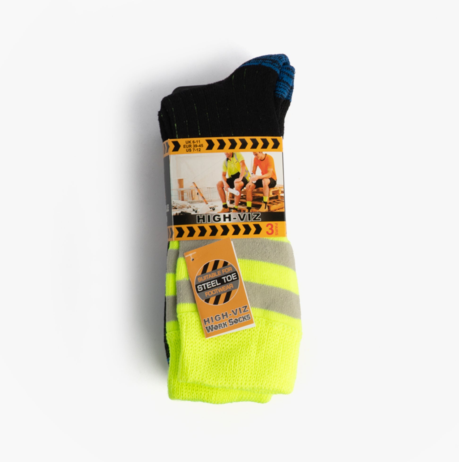 STB HIGHVIZ Mens Work Socks Multi