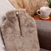 House of Slippers CLARA Faux Fur Hot Water Bottle Cover Grey