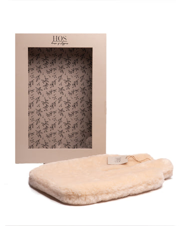 House of Slippers CLARA Faux Fur Hot Water Bottle Cover Cream