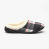 HOS Comfort SOPHIE Womens Teddy Lined Checked Mules Grey