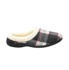 HOS Comfort SOPHIE Womens Teddy Lined Checked Mules Grey