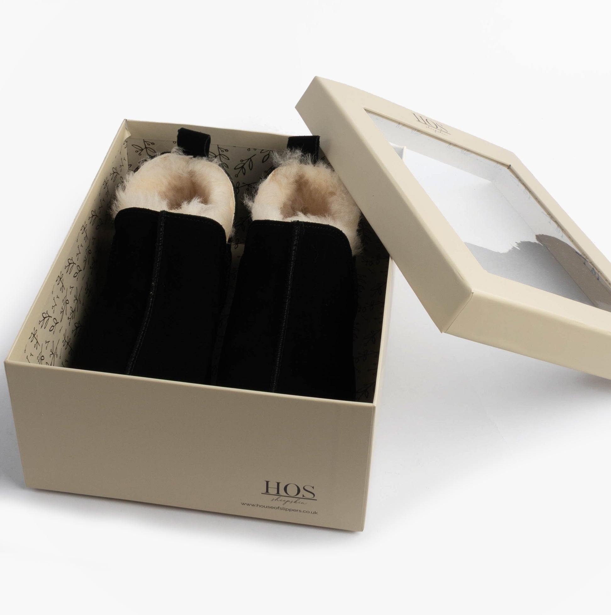 HOS Sheepskin TIA Womens Boot Slippers Black