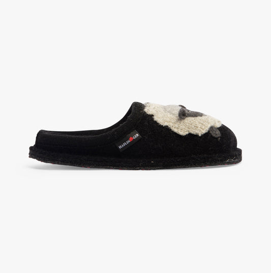 Haflinger LAMBY Womens Slippers Black