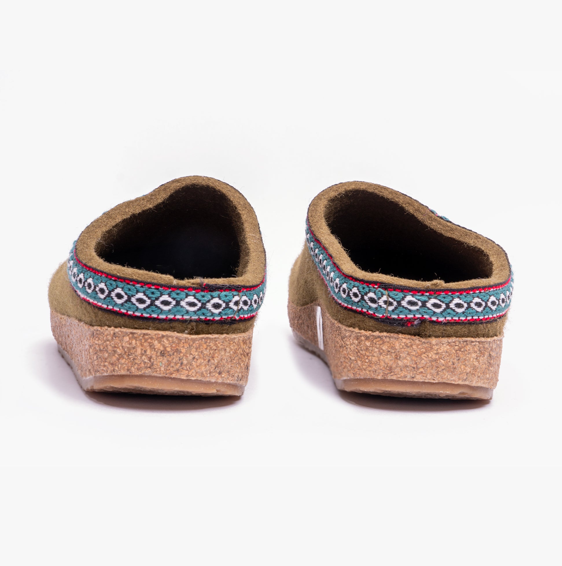 Haflinger FRANZL Womens Wool Clogs Olive Green