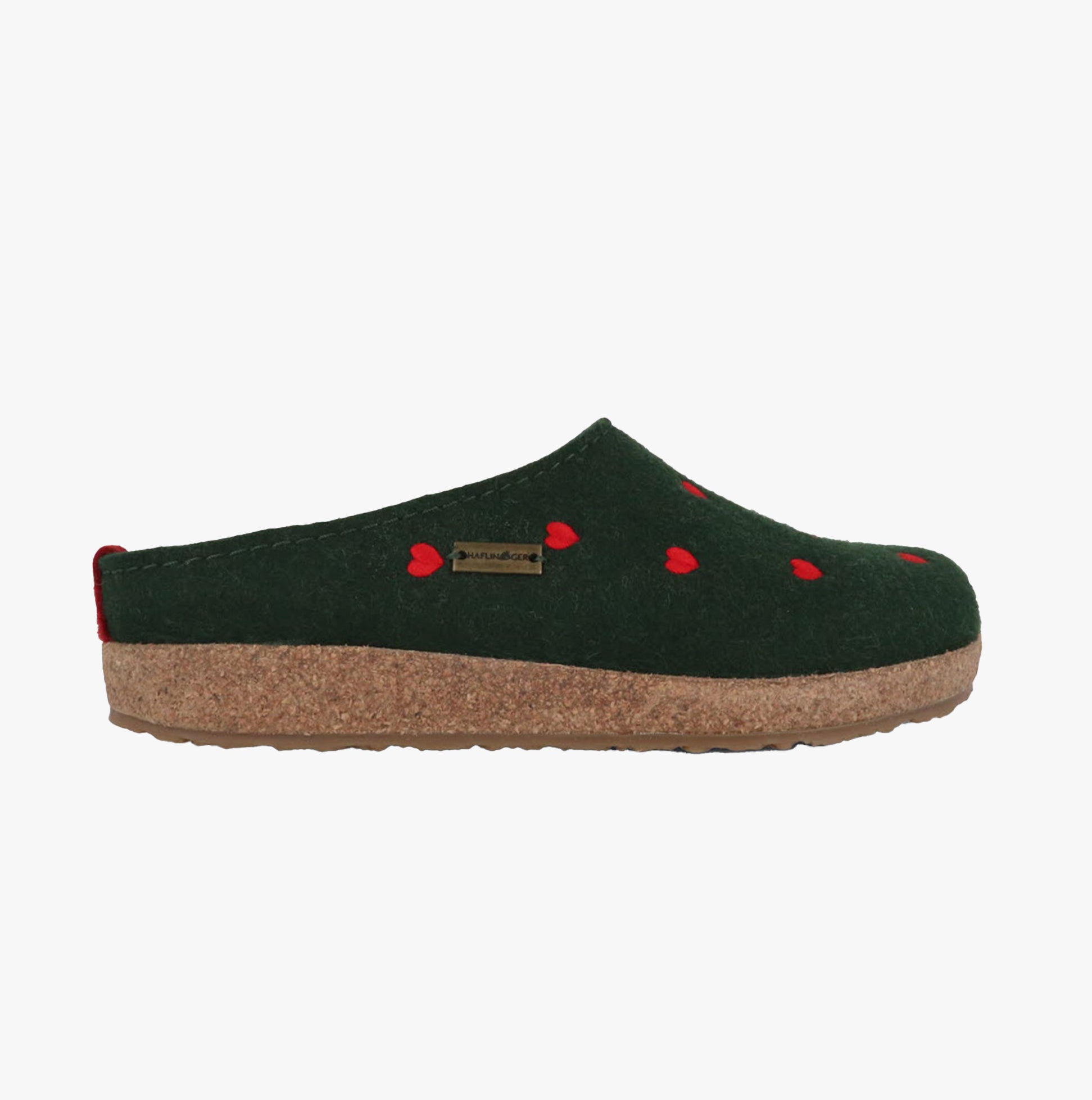 Haflinger CUORICINI Womens Felt Clogs Green