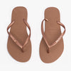 Havaianas SLIM LOGO METALLIC Womens Flip-Flop Sandals Rose Gold