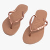 Havaianas SLIM LOGO METALLIC Womens Flip-Flop Sandals Rose Gold