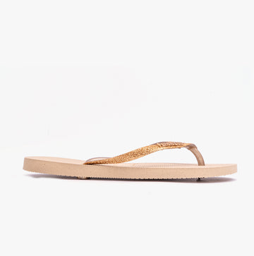 Havaianas SLIM GLITTER II Womens Flip-Flop Sandals Sand/Golden Light Metallic