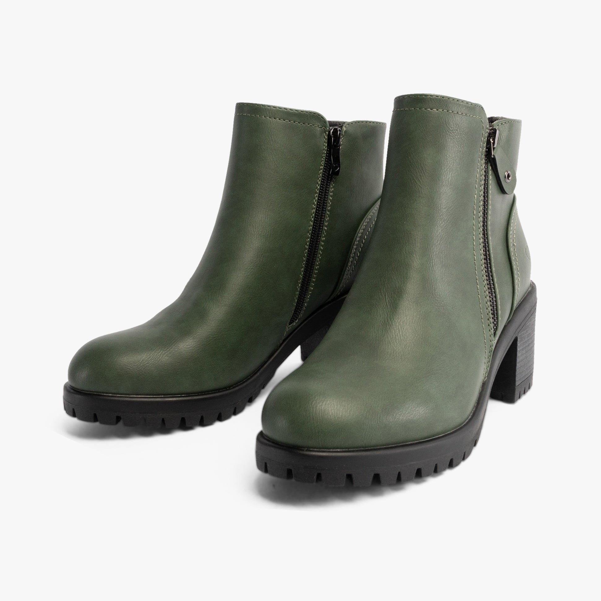 Heavenly Feet LARKIN Womens Ankle Zip Boots Forest