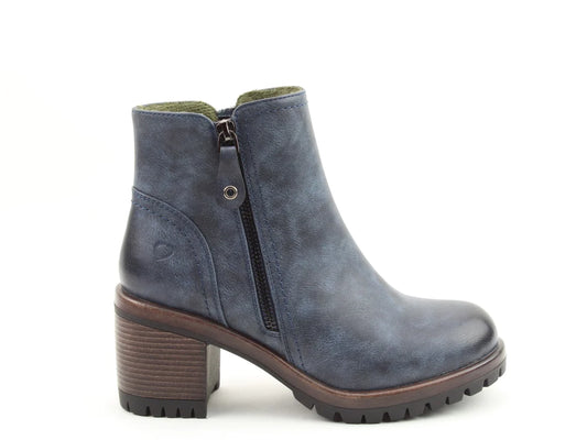 Heavenly Feet LARKIN Womens Ankle Zip Boots Navy