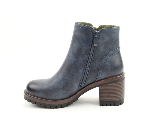 Heavenly Feet LARKIN Womens Ankle Zip Boots Navy