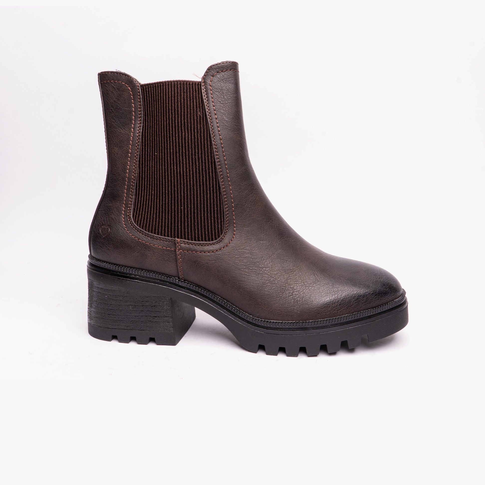 Heavenly Feet CLEMMY2 Womens Heeled Chelsea Boots Chocolate