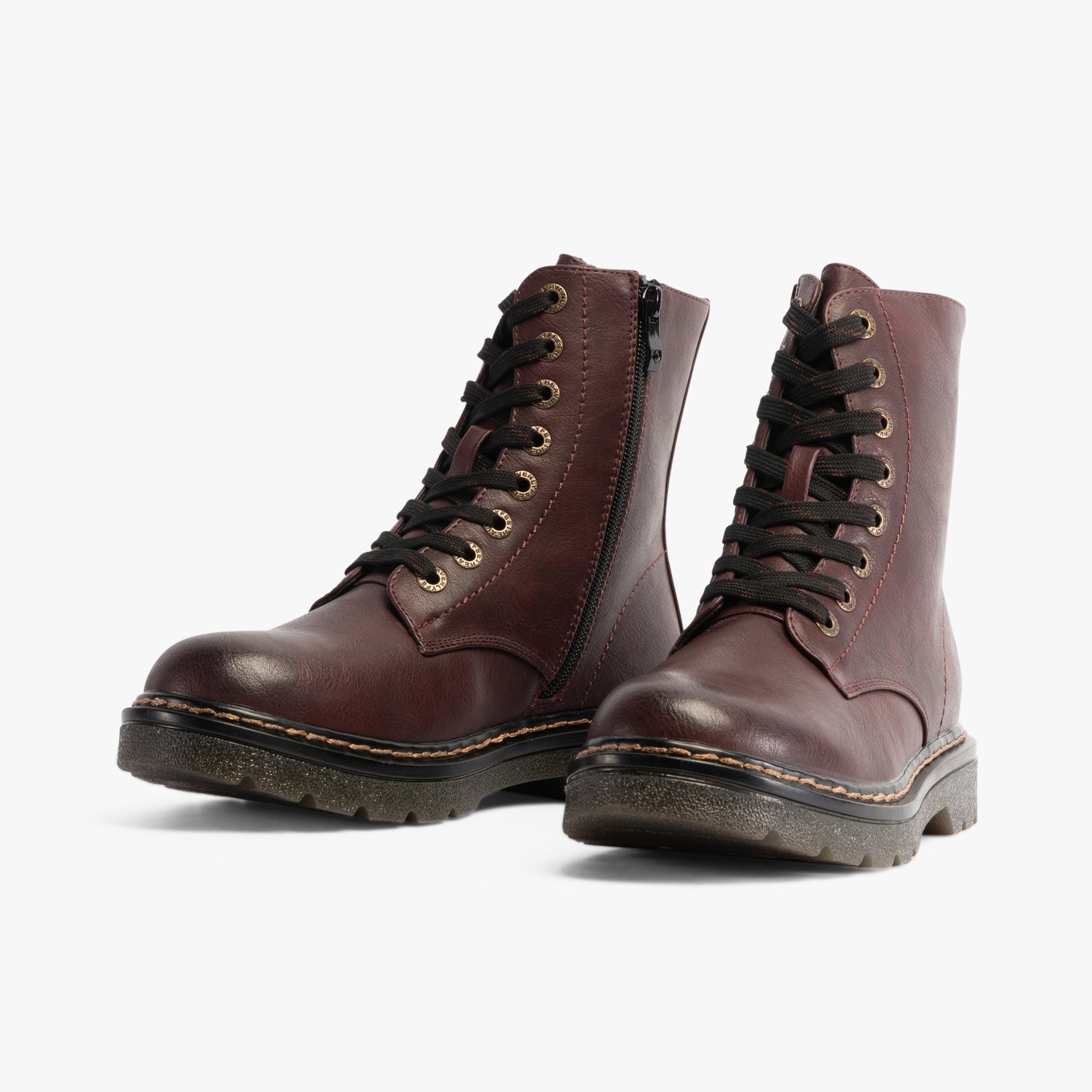 Heavenly Feet JUSTINA2 Womens Lace Up Boots Burgundy