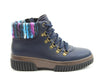 Heavenly Feet CLEMENTINE Womens D-Ring Ankle Boots Navy