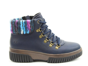 Heavenly Feet CLEMENTINE Womens D-Ring Ankle Boots Navy