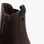 Heavenly Feet REMY Womens Chelsea Boots Chocolate detail view showing faux leather material and pull-on design.