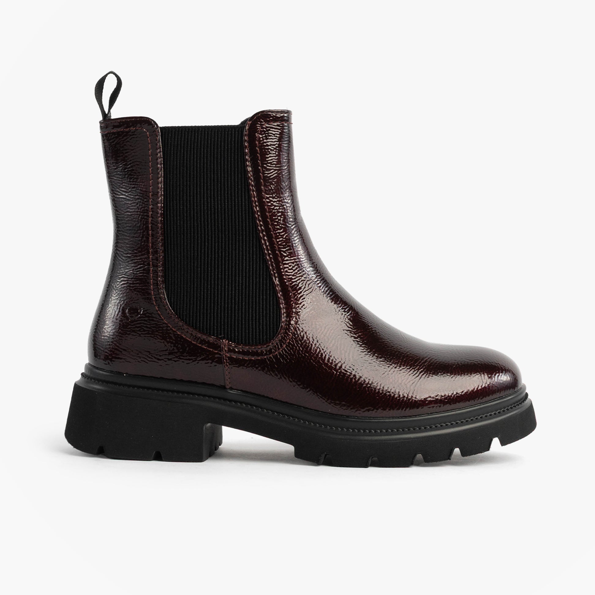 Heavenly Feet ZETA Womens Chelsea Boots Claret Patent