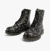 Heavenly Feet JUSTINA2 NEW BEE PRINT Womens Lace Up Boots Black