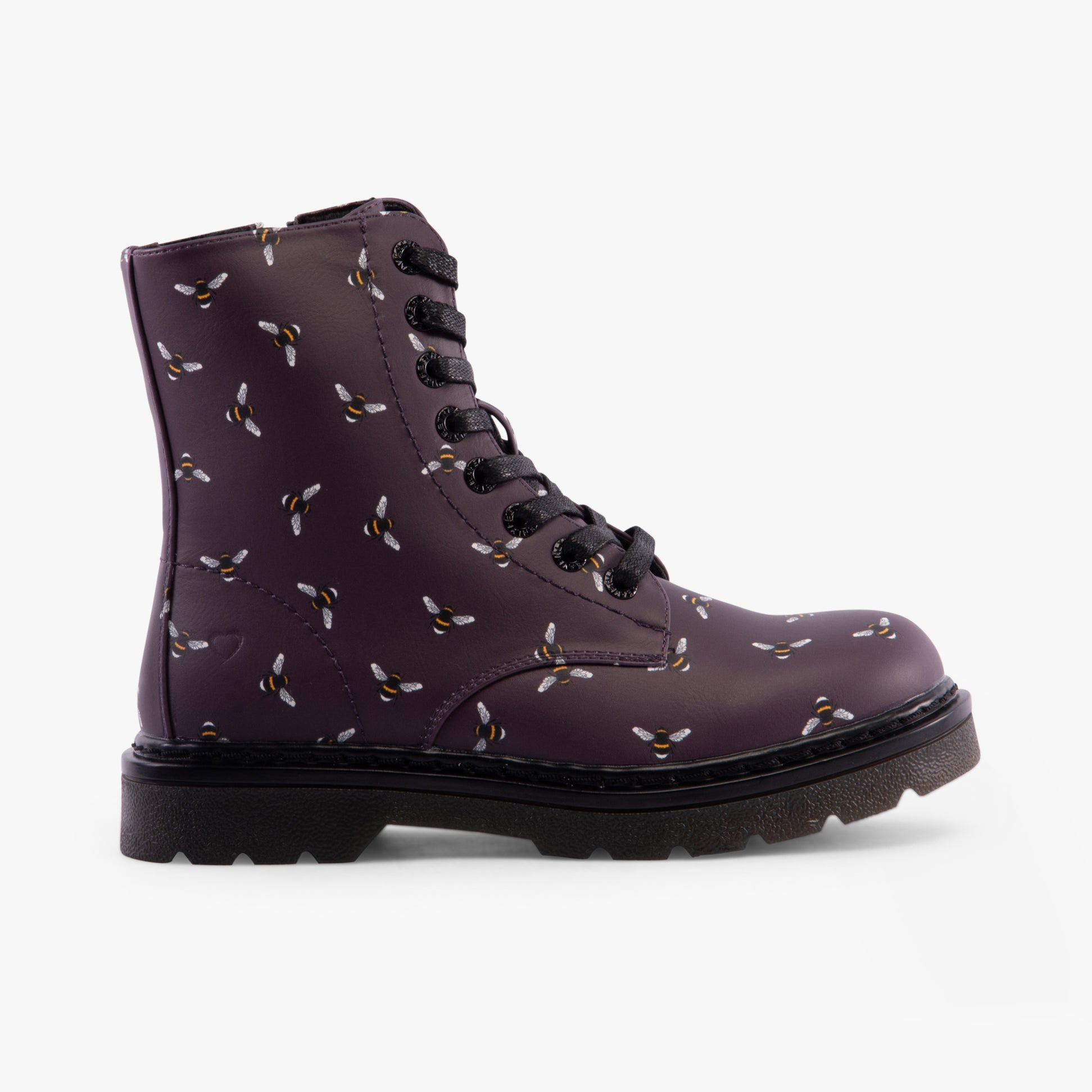 Heavenly Feet JUSTINA2 NEW BEE PRINT Womens Lace Up Boots Purple