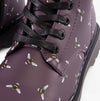 Heavenly Feet JUSTINA2 NEW BEE PRINT Womens Lace Up Boots Purple