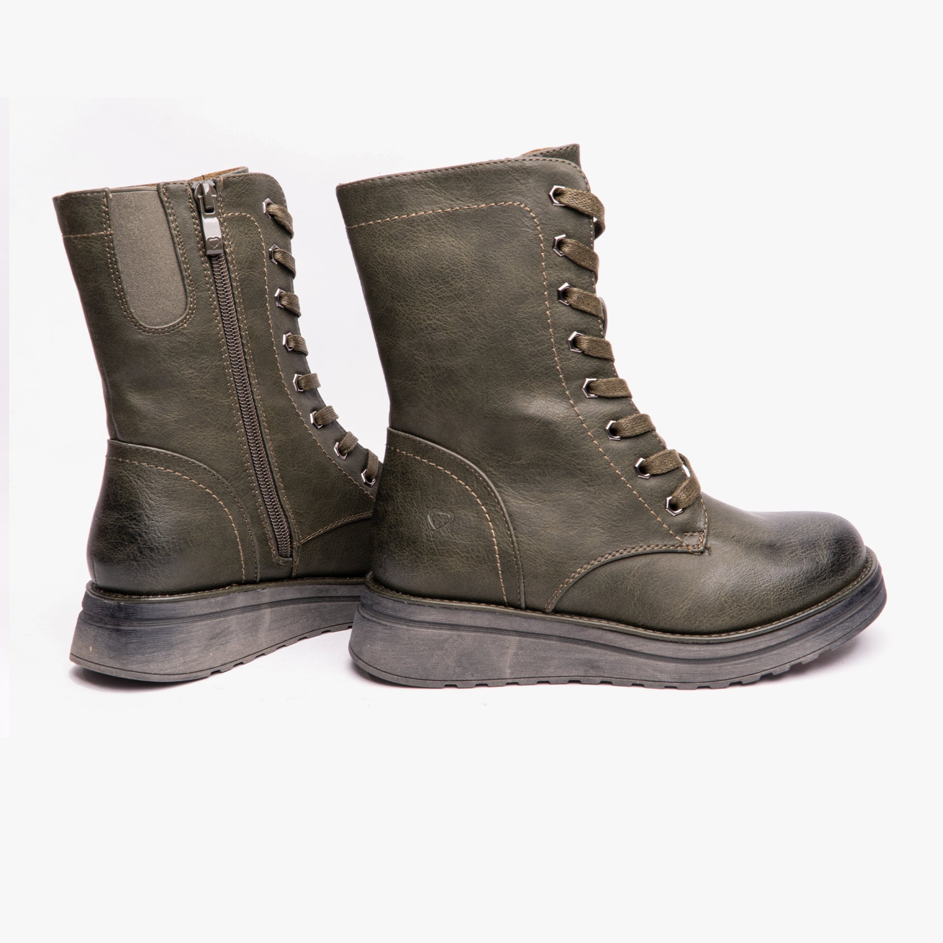 Heavenly Feet MARTINA4 Womens Ankle Boots Khaki