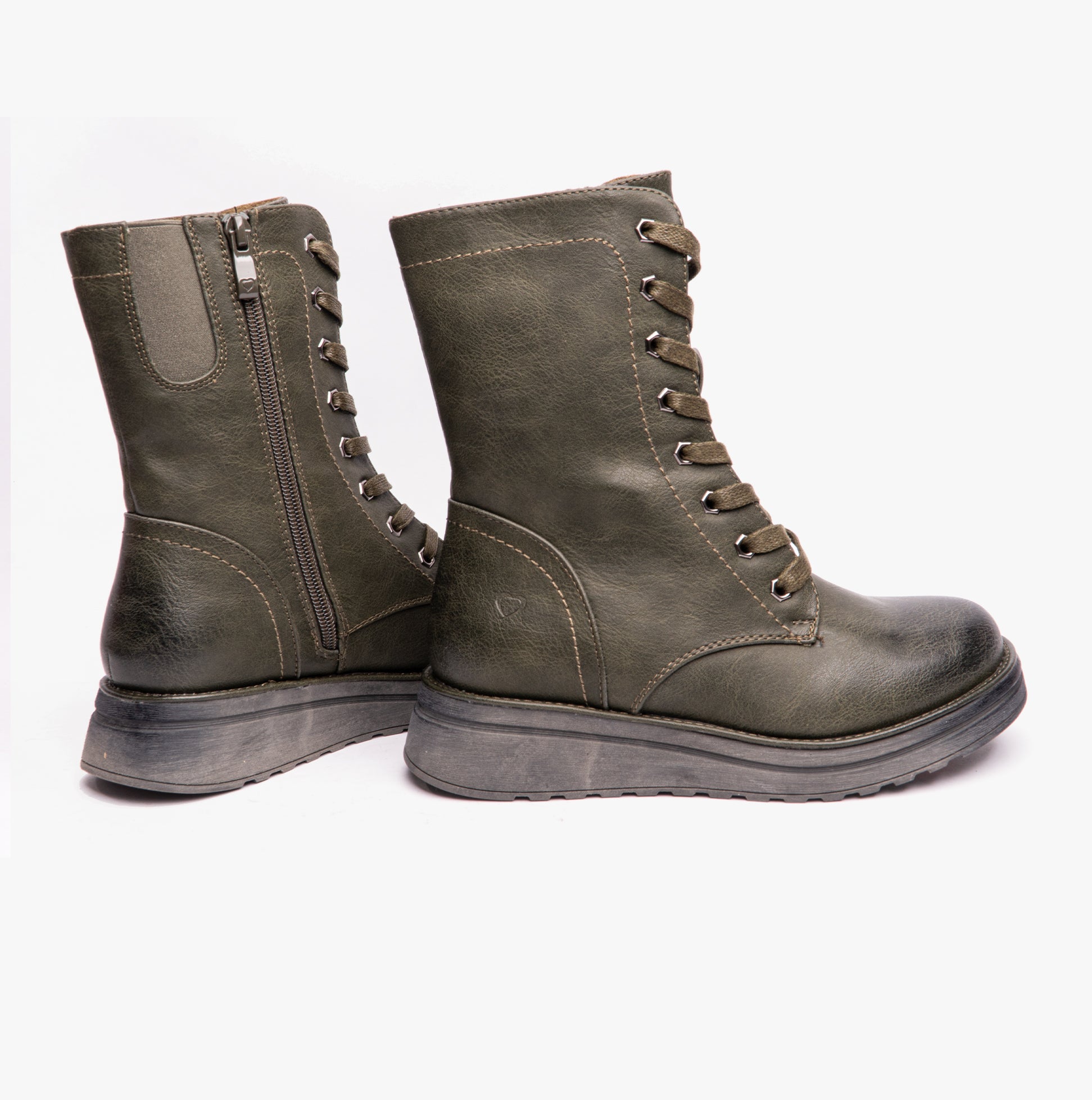 Heavenly Feet MARTINA4 Womens Ankle Boots Khaki