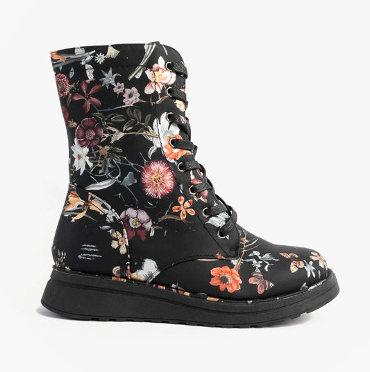 Heavenly Feet Heavenly Feet MARTINA4 PRINT FANTASY Womens Ankle Boots Black