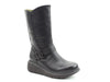 Heavenly Feet ALMOND Womens Calf Length Zip Boots Black