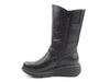 Heavenly Feet ALMOND Womens Calf Length Zip Boots Black