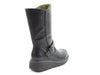 Heavenly Feet ALMOND Womens Calf Length Zip Boots Black