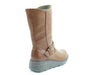 Heavenly Feet ALMOND Womens Calf Length Zip Boots Brown