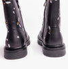 Heavenly Feet JUSTINA2 BEE PRINT Womens Ankle Boots Black