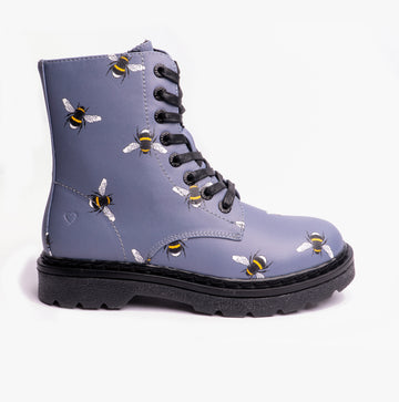 Heavenly Feet JUSTINA2 BEE PRINT Womens Ankle Boots Denim