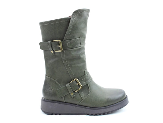 Heavenly Feet HANNAH4 Womens Mid Calf Boots Khaki