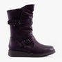 Heavenly Feet HANNAH4 Womens Mid-Calf Boots Purple side view with buckle and elasticated side panel