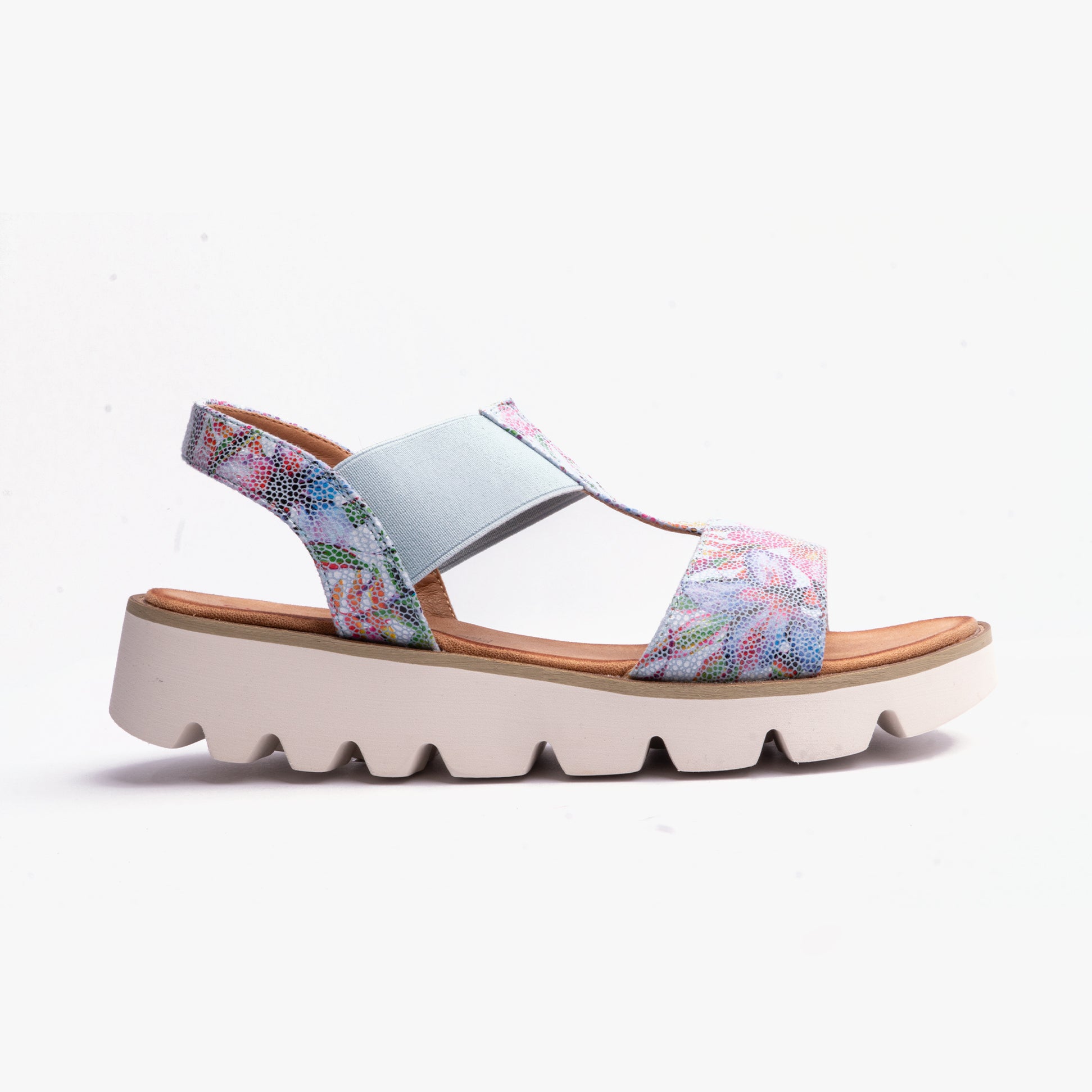 Heavenly Feet RITZ Womens Sandals Floral Blue