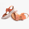 Heavenly Feet RITZ Womens Sandals Floral Orange